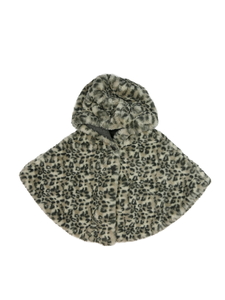 Šedé chlupaté pončo se zvířecím vzorem Next