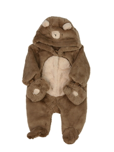 Hnědý chlupatý zimní overal Next