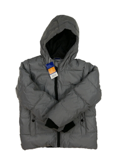 Nová šedá metalická zimní bunda 