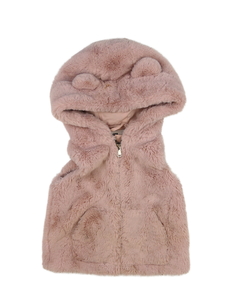 Světle růžová chlupatá vesta F&F