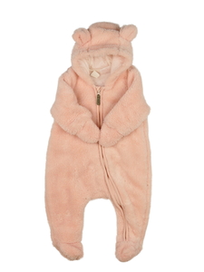 Růžový chlupatý zimní overal H&M