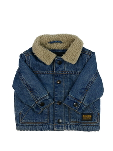 Modrá riflová bunda s beránkovým chlupem Next