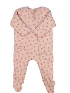 Růžový přechodový overal s květinami Primark 