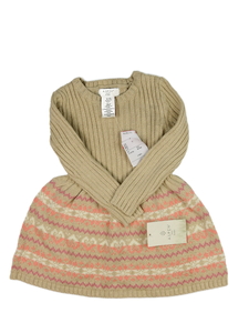 Nové hnědé vzorované pletené šaty 