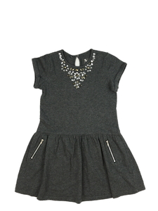 Šedé melírované šaty s kamínky Tu