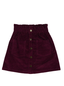 Purpurová manšestrová sukně George