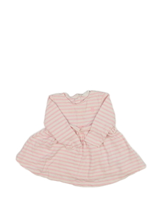 Růžové pruhované šaty s volánky Next