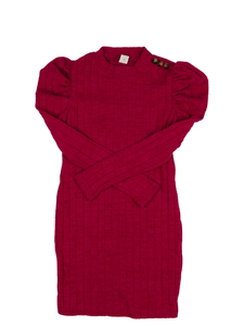 Sytě růžové pouzdrové teplejší šaty 