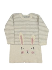 Světlé pruhované žinylkové šaty se zajíčky Primark