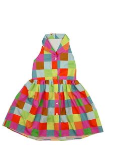 Kostkované vzdušné šaty 