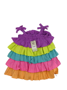 Nové vrstvené barevné kratší šaty Tu