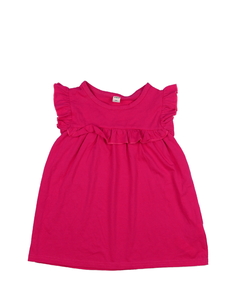 Sytě růžové šaty s volánkem 