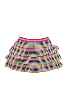 Duhově pruhovaná vrstvená kraťasová sukně 