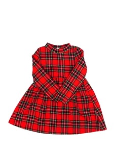 Červené pruhované společenské šaty