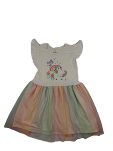 Bílo-duhové šaty s jednorožcem H&M