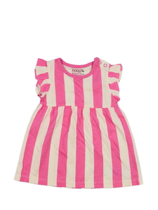 Růžovo-bílé pruhované šaty Tu 