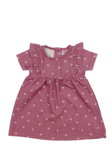 Růžové společenské šaty s volánky Tu