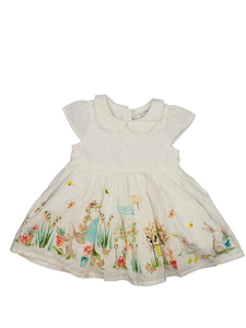 Krémové společenské šaty se zvířátky Next