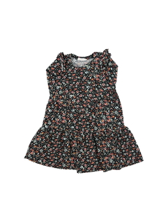 Černé květinové šaty s volánky Primark 