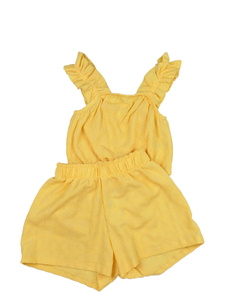 Žlutý letní crop top a kraťasy Next