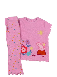 Růžové triko a zvonové legíny Prasátko Pepa 