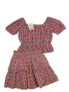 Nový květinový crop top a sukně Tu