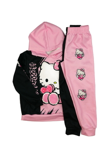 Černo-růžová slabá teplákovka Hello Kitty 