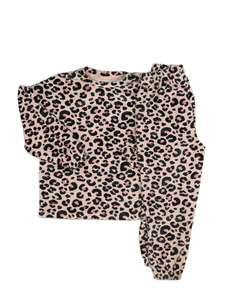 Růžový vzorovaný teplejší set 