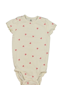 Krémové žebrované body se srdíčky H&M