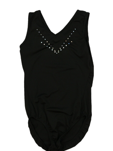 Černý gymnastický/taneční dres s flitry 