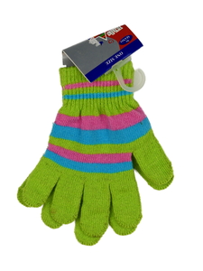 Nové zelené pruhované rukavice 