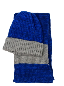 Modro-šedá čepice a šála George