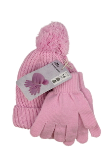 Nová růžová čepice a rukavice Crane 