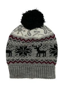 Vzorovaná čepice s bambulí