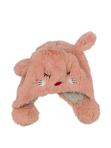 Růžová čepice s oušky a čumáčkem Tu 