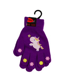 Nové fialové rukavice s jednorožcem 