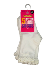 Nové bílé ponožky 5 párů EUR 23-26 M&S