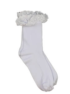Nové bílé ponožky s krajkou EUR 27-33