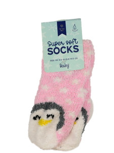 Nové růžové chlupaté ponožky EUR 19,5-22 