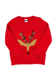 Červený vánoční žinylkový svetr George