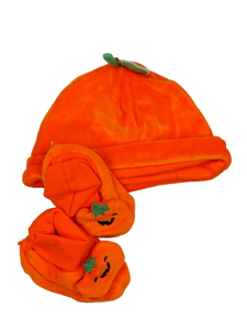 Oranžová halloween čepička a bačkůrky F&F