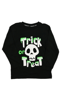 Černé stylové halloween triko s lebkou 