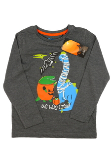 Nové šedé halloween triko s dinosaury Tu 