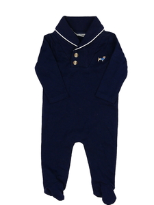 Tmavě modrý overal s límečkem 