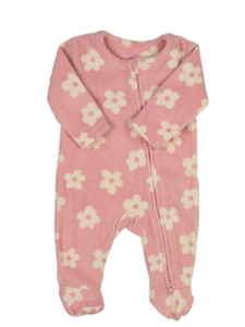 Růžový teplý květinový overal George
