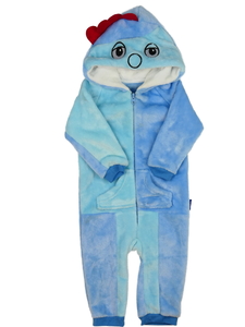 Modrý chlupatý overal 