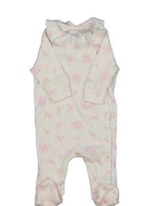 Bílý overal s růžovými listy