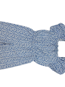 Bílý overal s modrými květinami 