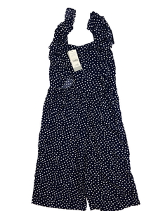 Nový tmavě modrý vzdušný overal s volánky George