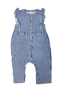 Modro-bílý pruhovaný overal s volánky H&M